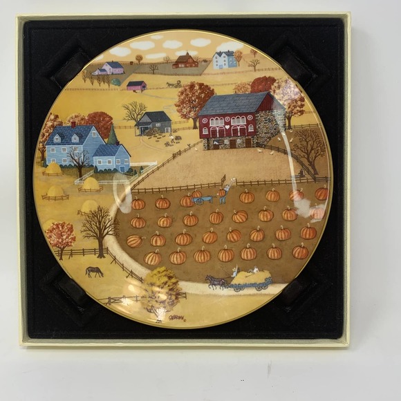 Vtg Marked ROYAL DOULTON 1978 Limited Edition Pumpkin Patch Plate CR BROWN #2639 - Picture 11 of 11